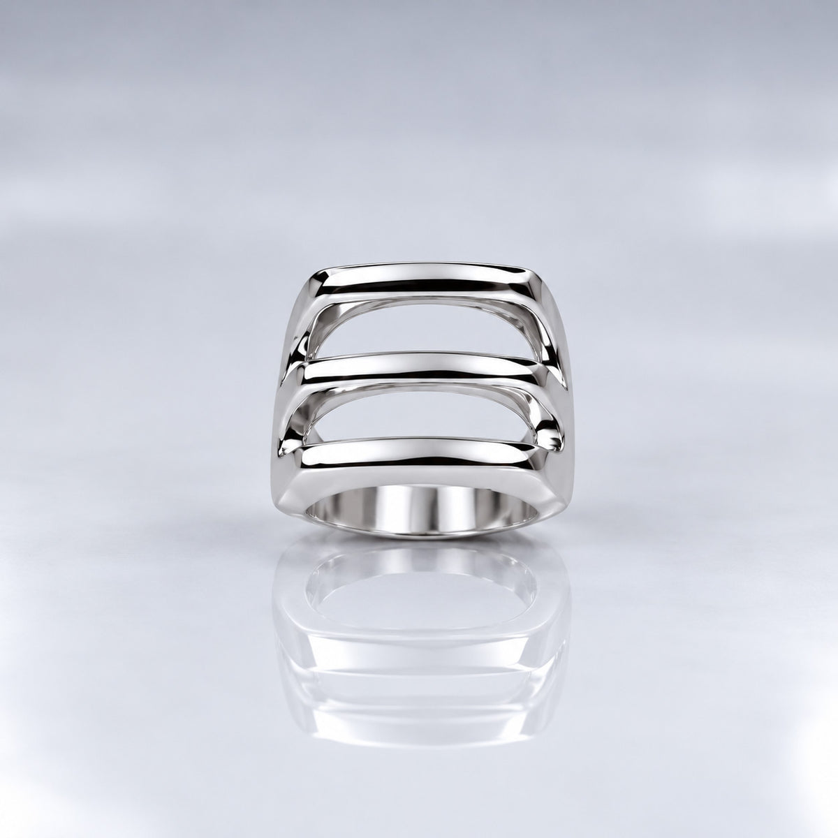 Saha Linear Flow Silver Ring