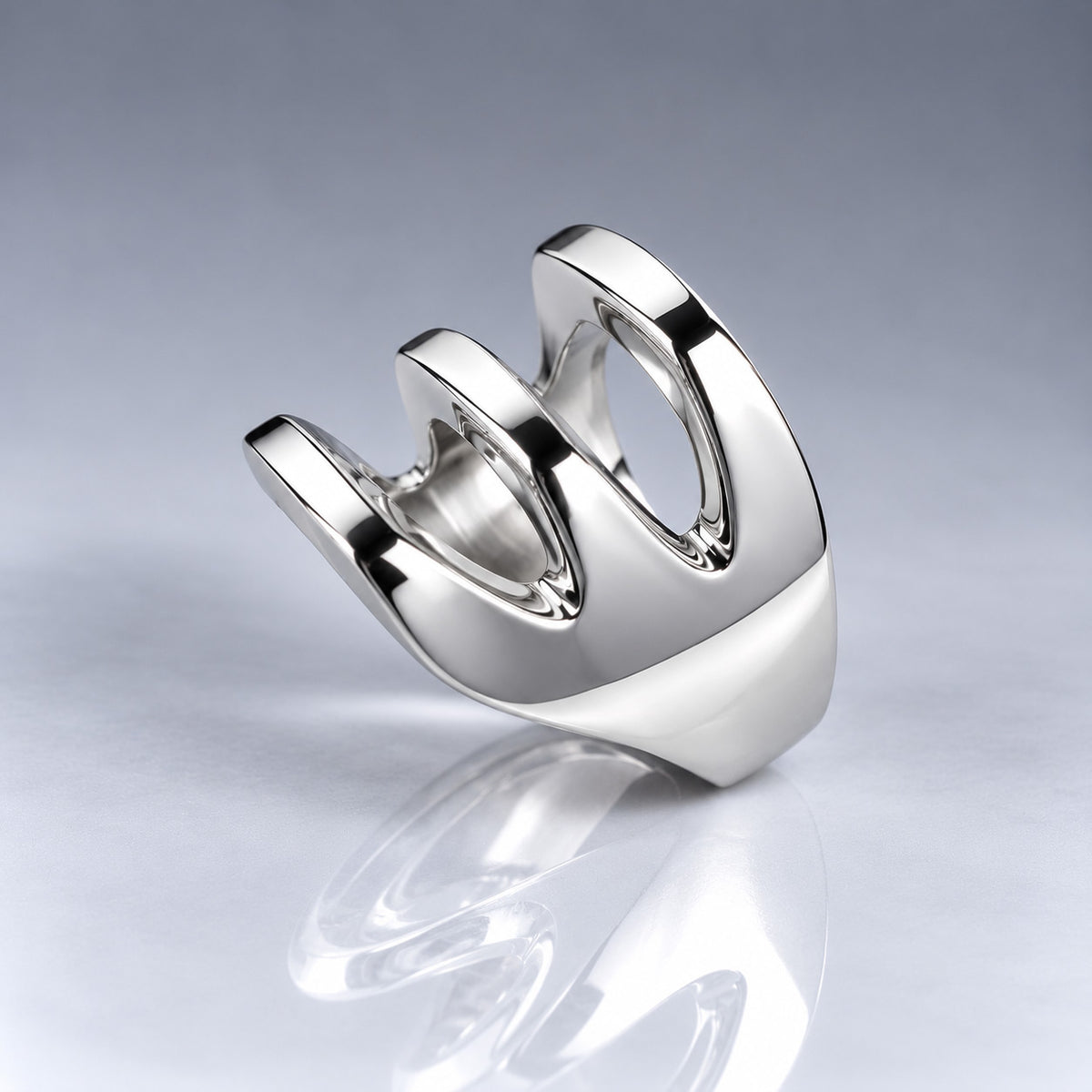 Saha Linear Flow Silver Ring