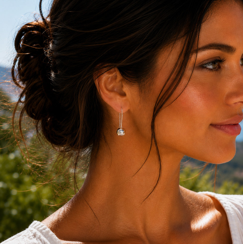 Selene Drop Silver Dangle Earrings