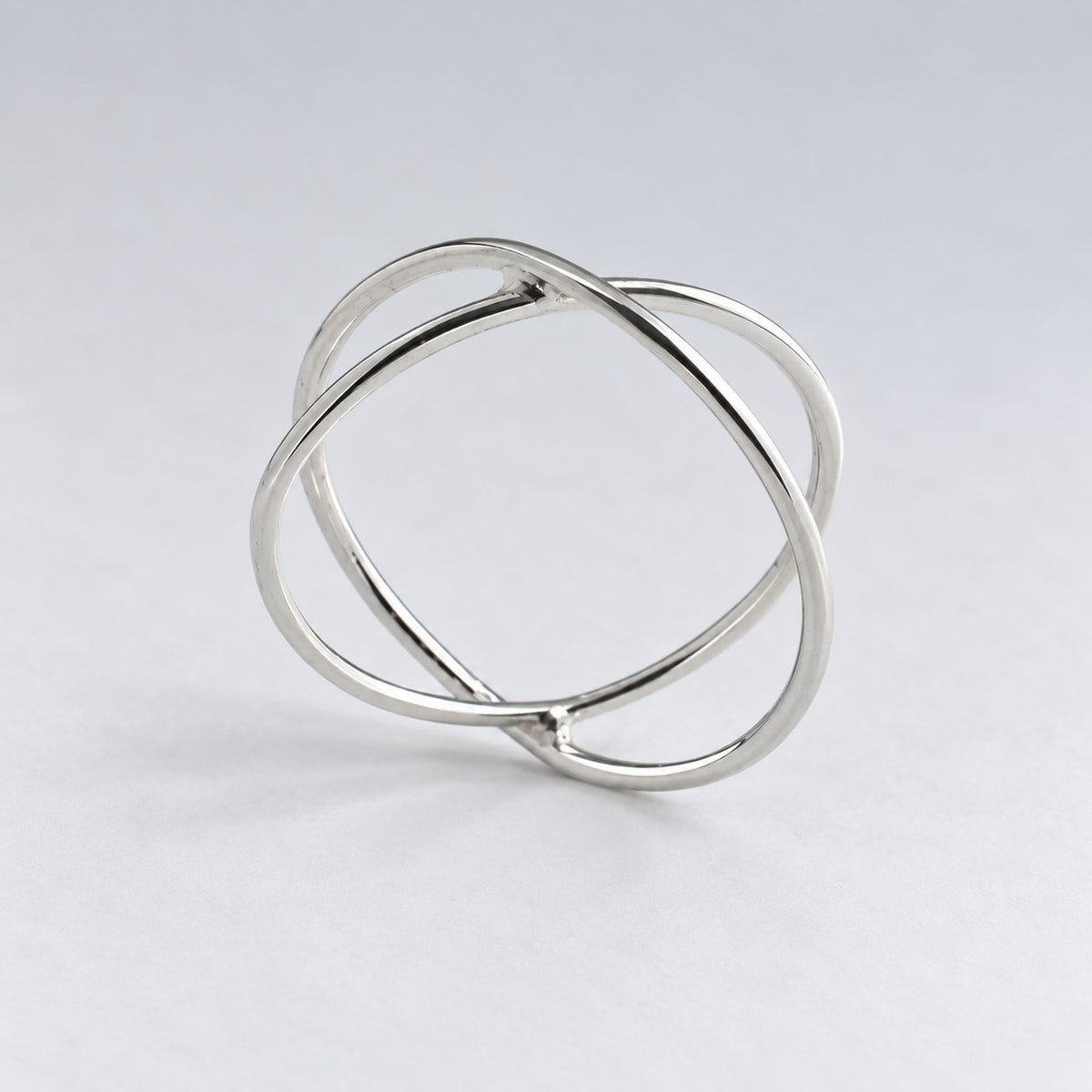 Tara Orbit Double Band Silver Stacking Ring