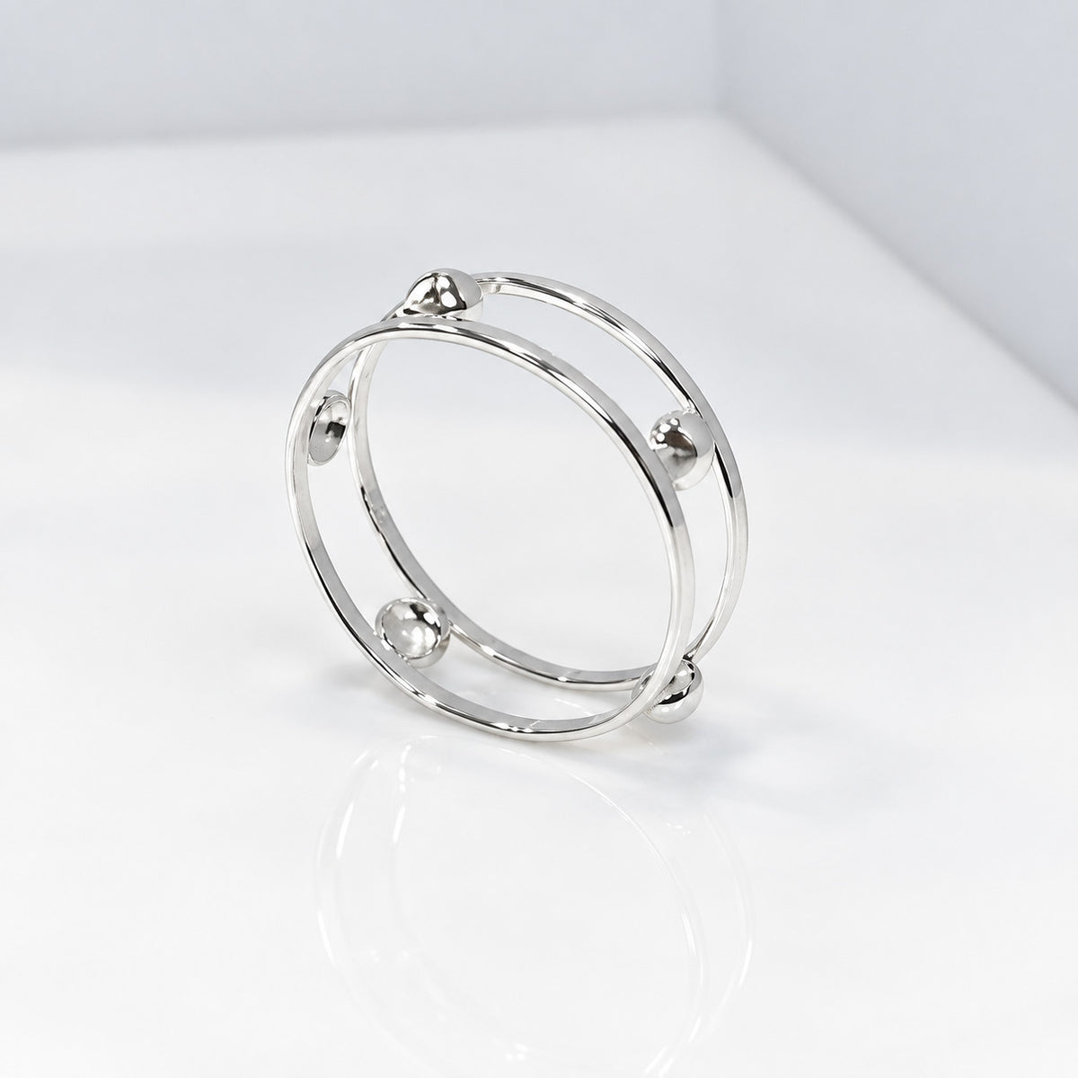 Tara Drum Silver Stacking Ring