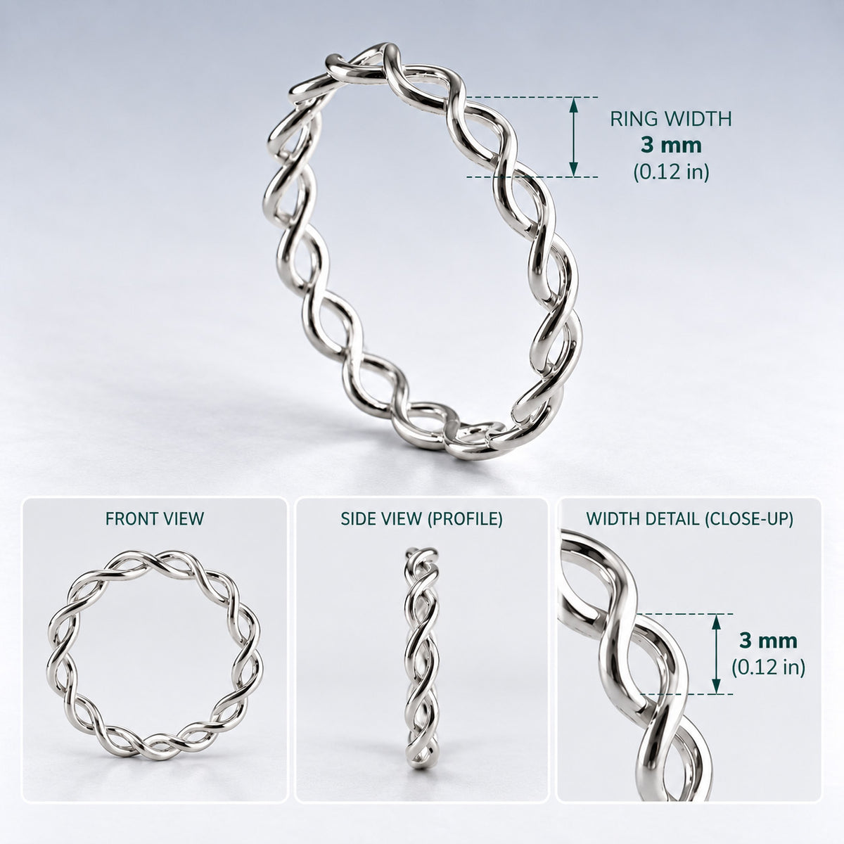 Tara Helix Silver Stacking Ring