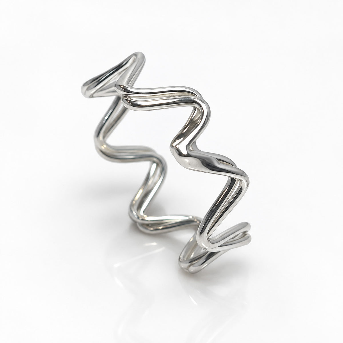 Tara Interwoven Waves Silver Stacking Ring