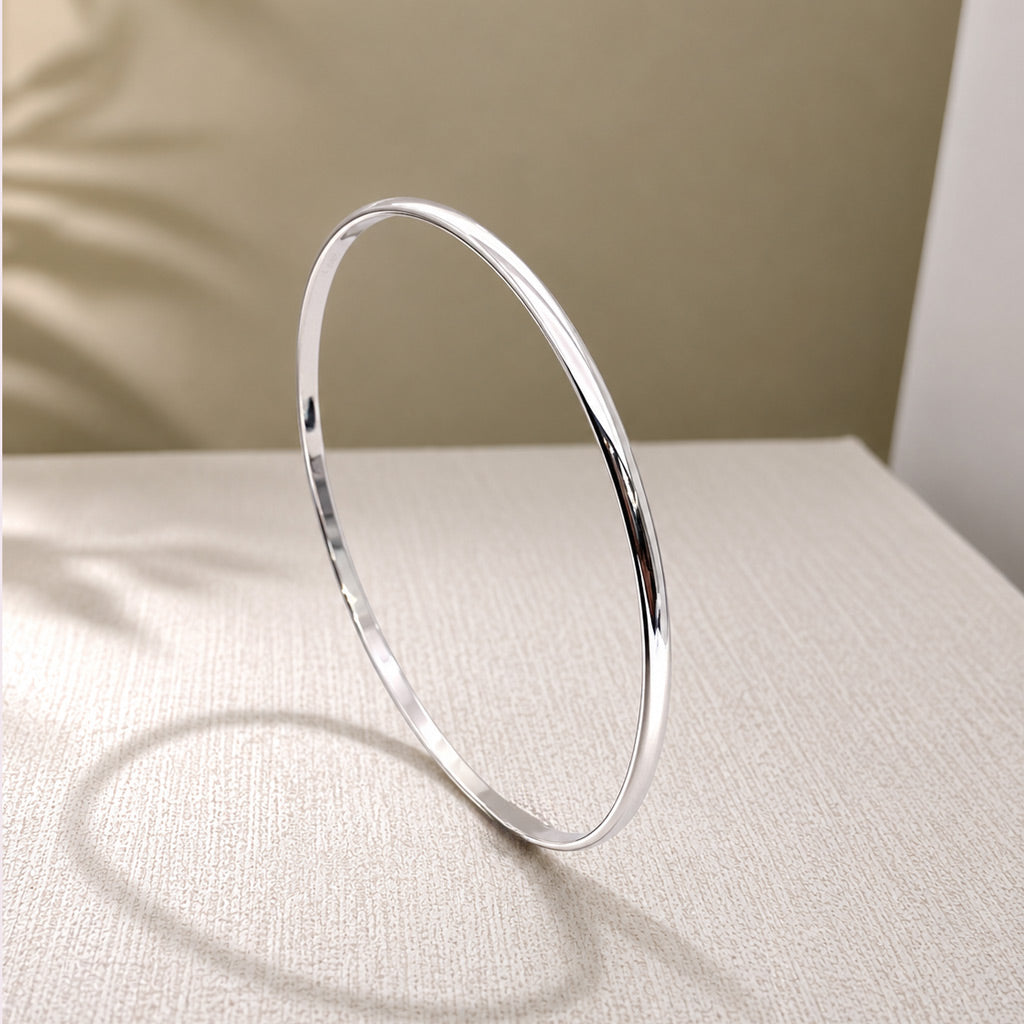 Tara Simple Silver Bangle Bracelet