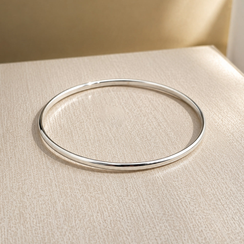 Tara Simple Silver Bangle Bracelet