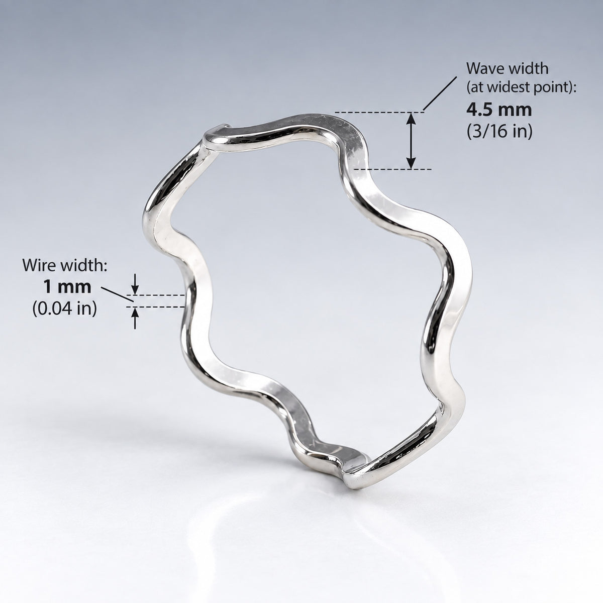 Tara Waved Silver Stacking Ring