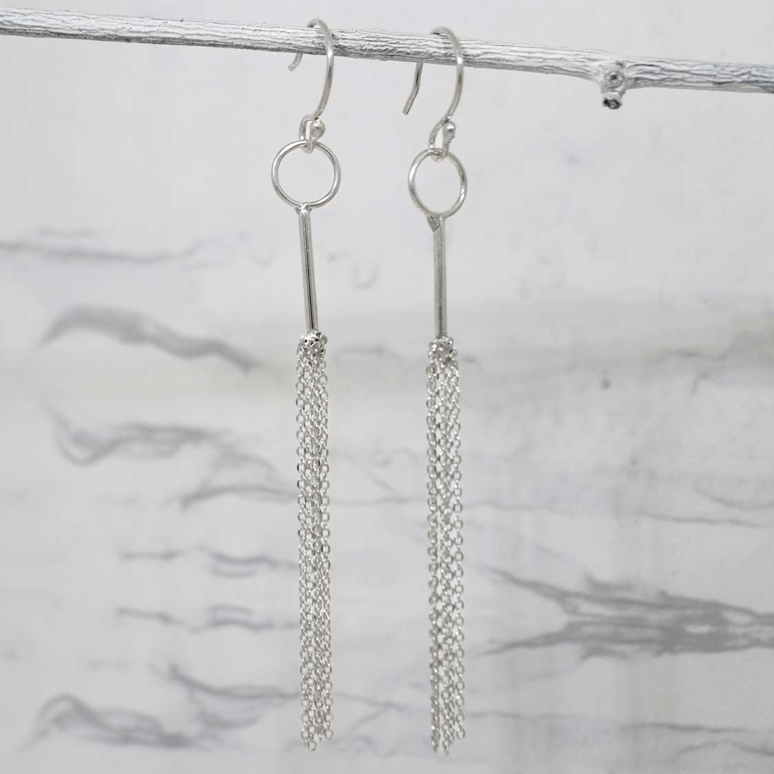 Áine Tessel Silver Dangle Earrings