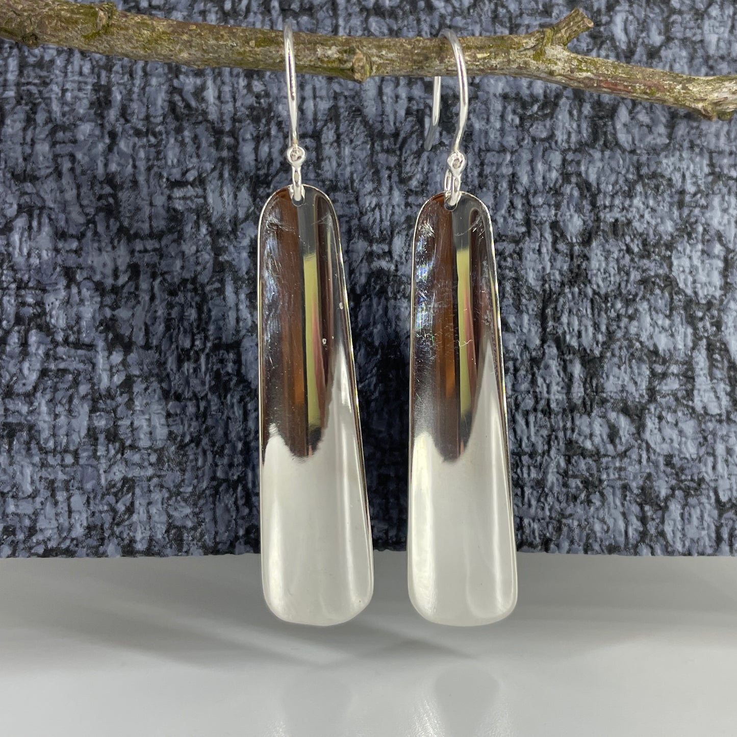 Selene - Small Channel Silver Earrings - Stud