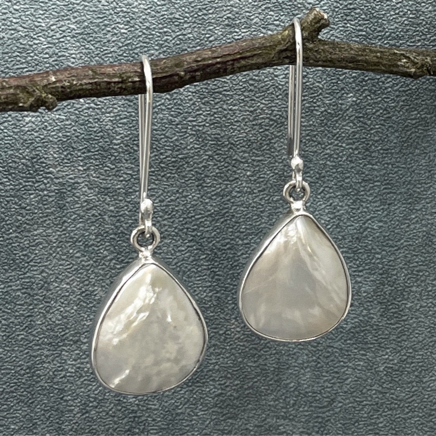 Pearla - Mother of Pearl Drop Silver Earrings - Dangle
