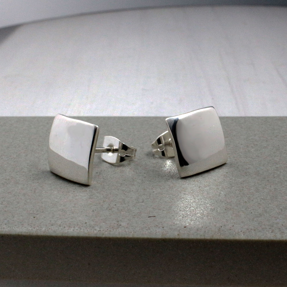 Artemis Small Square Silver Stud Earrings,Ê Shop affordable, high-quality jewellery in Kinsale, West Cork, Ireland designed by Croí Kinsale Jewellery