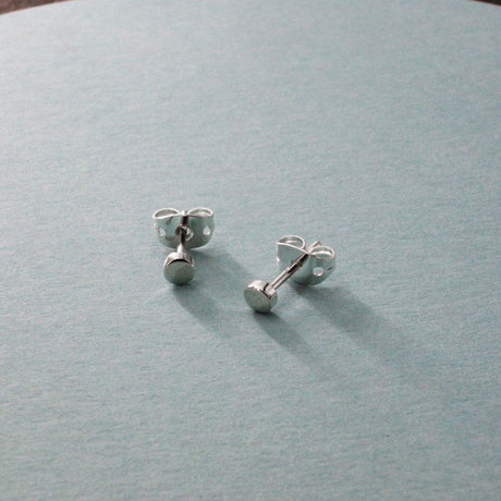 Piccoli Tiny Barrel Silver Ireland Stud Earrings