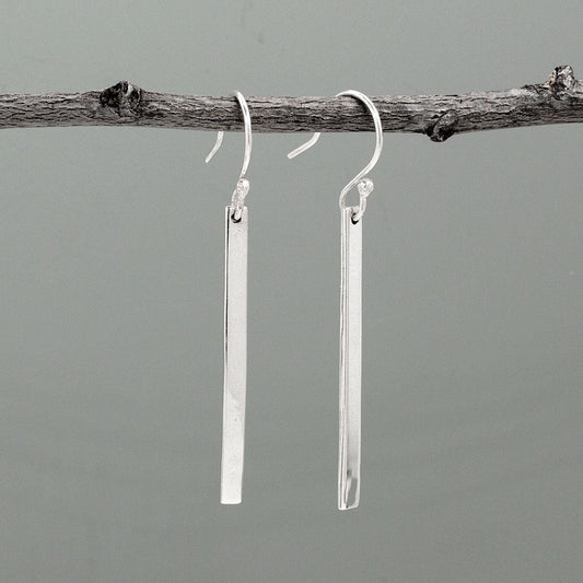 Artemis - Slab Silver Earrings - Dangle Curated and designed by Emilio Sotelo Jewelry for Croi Kinsale Jewellery in Kinsale West Cork Ireland Europe. Find exceptional handmade silver and gold jewellery at affordable prices for birthday gifts and Christmas presents. Handcrafted Silver jewelry. Find the best affordable jewellery