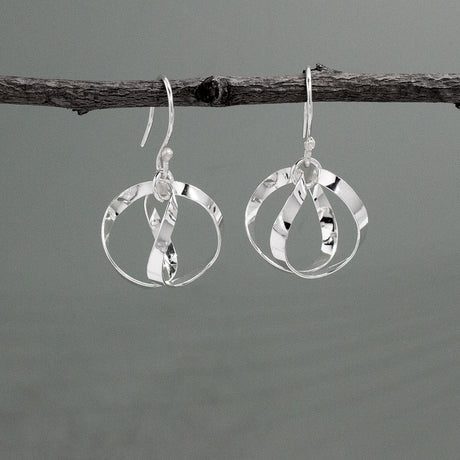 AYA - Dew Drop Silver Earrings - Large - Dangle