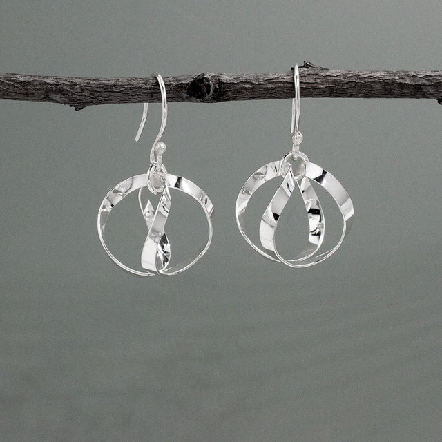 AYA - Dew Drop Silver Earrings - Large - Dangle