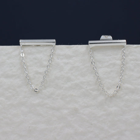 Saha - H Bar Cable Chain Silver Earrings - Stud Curated and designed by Emilio Sotelo Jewelry for Croi Kinsale Jewellery in Kinsale West Cork Ireland Europe. Find exceptional handmade silver and gold jewellery at affordable prices for birthday gifts and Christmas presents. Handcrafted Silver jewelry. Find the best affordable jewellery