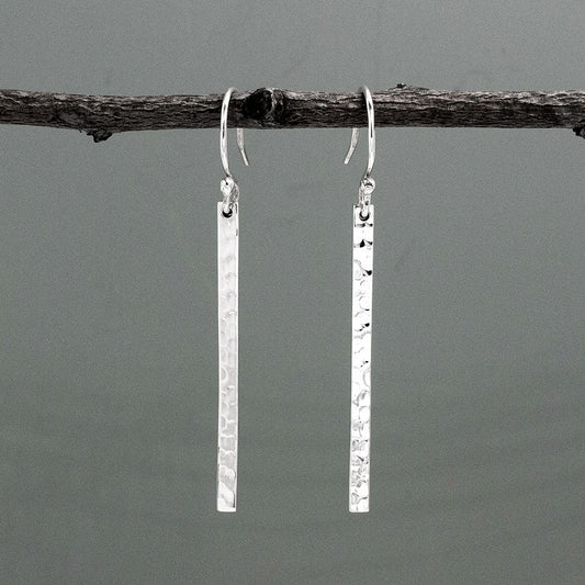 Artemis - Slab Hammered Silver Earrings - Dangle Curated and designed by Emilio Sotelo Jewelry for Croi Kinsale Jewellery in Kinsale West Cork Ireland Europe. Find exceptional handmade silver and gold jewellery at affordable prices for birthday gifts and Christmas presents. Handcrafted Silver jewelry. Find the best affordable jewellery
