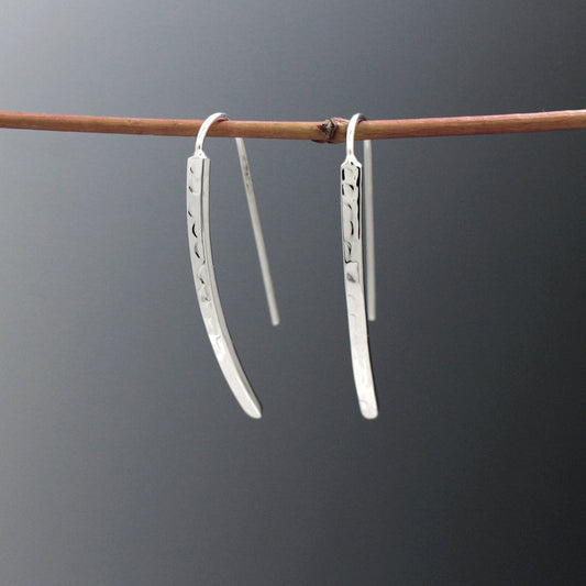 Uisce - Small WaterFall Hammered Silver Earrings - Dangle Curated and designed by Emilio Sotelo Jewelry for Croi Kinsale Jewellery in Kinsale West Cork Ireland Europe. Find exceptional handmade silver and gold jewellery at affordable prices for birthday gifts and Christmas presents. Handcrafted Silver jewelry. Find the best affordable jewellery