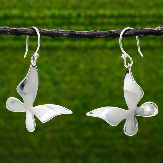 Moineir - Queen Butterfly Large Silver Earrings - Dangle Curated and designed by Emilio Sotelo Jewelry for Croi Kinsale Jewellery in Kinsale West Cork Ireland Europe. Find exceptional handmade silver and gold jewellery at affordable prices for birthday gifts and Christmas presents. Handcrafted Silver jewelry. Find the best affordable jewellery