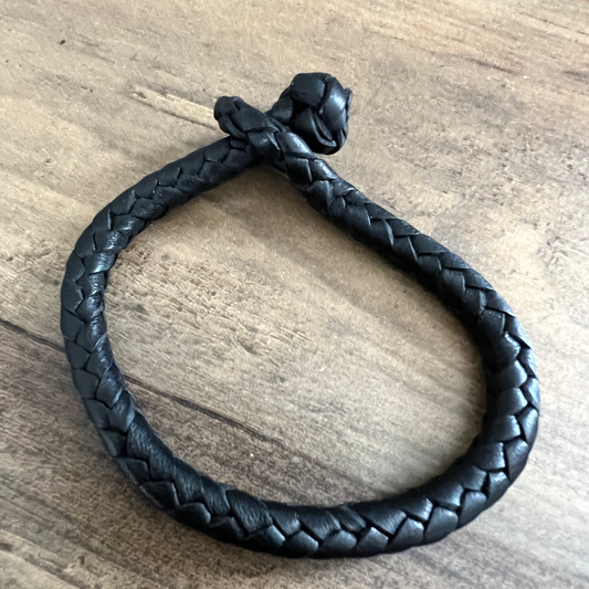 Aran - Woven Leather Bracelet Black