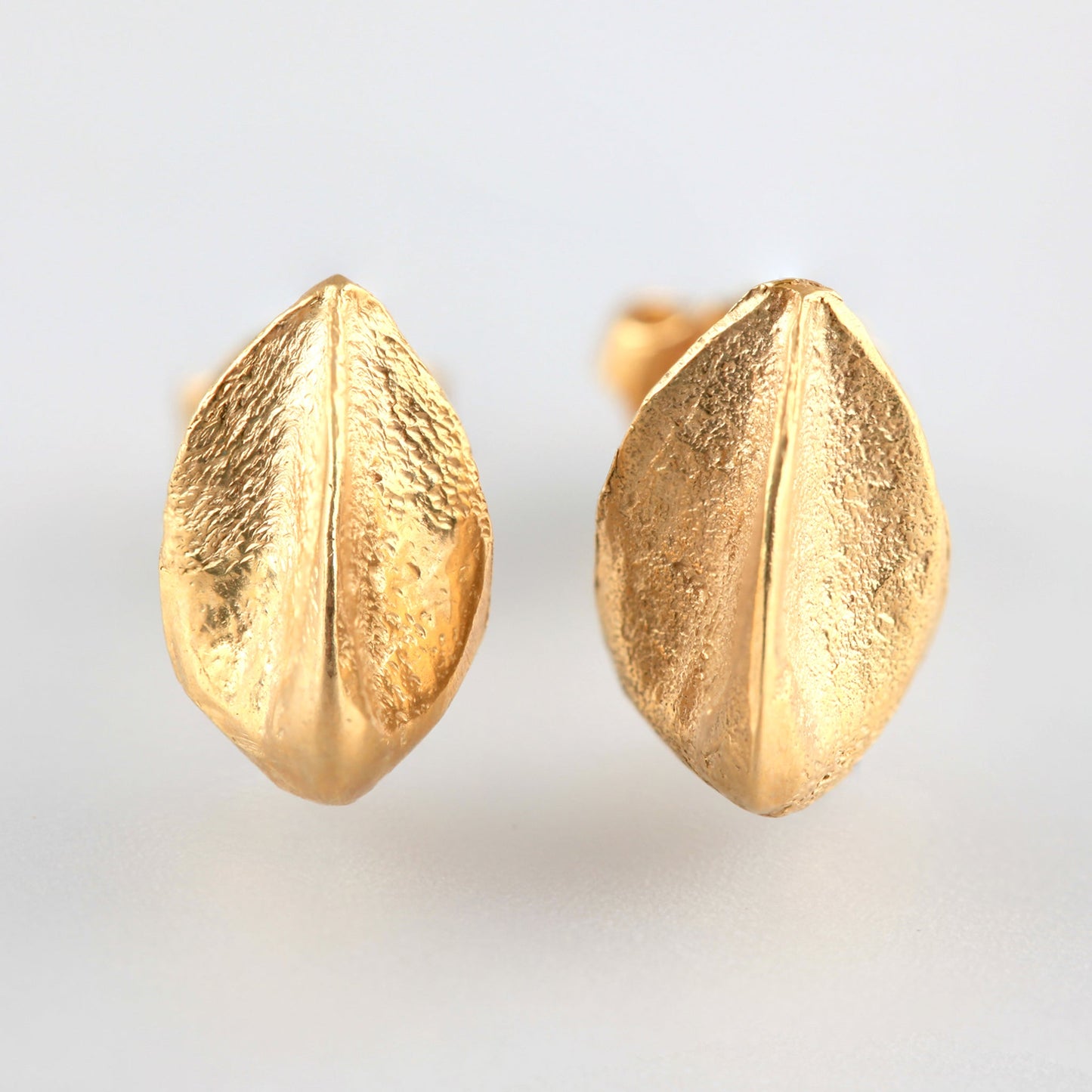 Beech Mast Gold Earrings - Studs - Kathleen Holland Jewellery