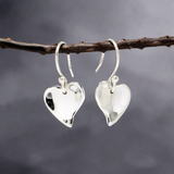 Croí - Small Heart Silver Earrings - Dangle