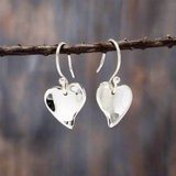 Croí - Small Heart Silver Earrings - Dangle