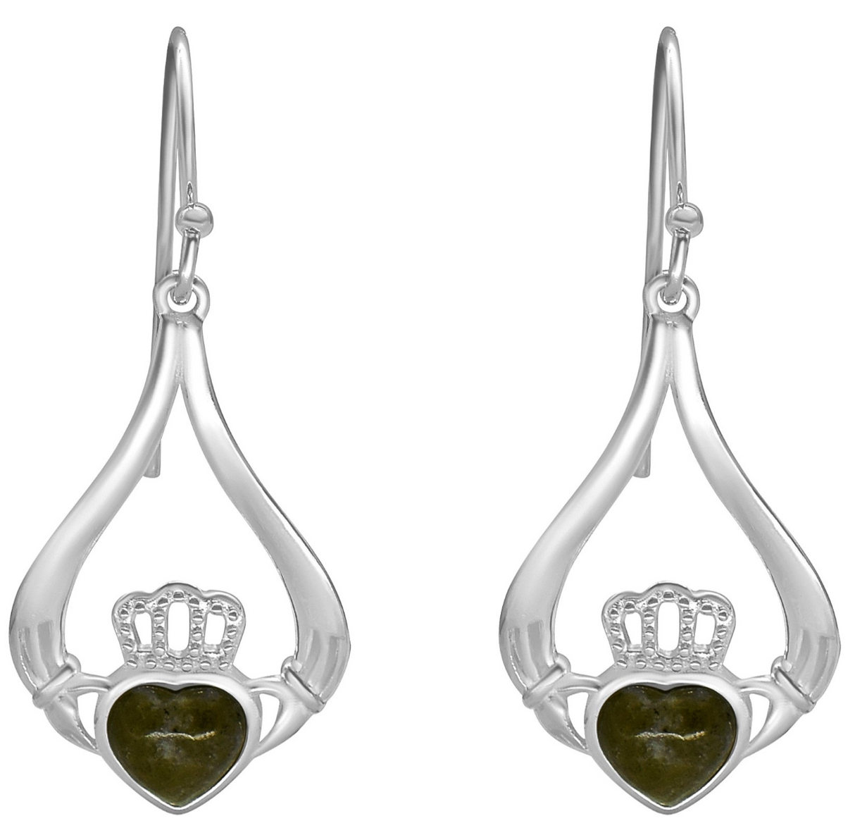 Connemara Marble Teardrop Claddagh - Earrings