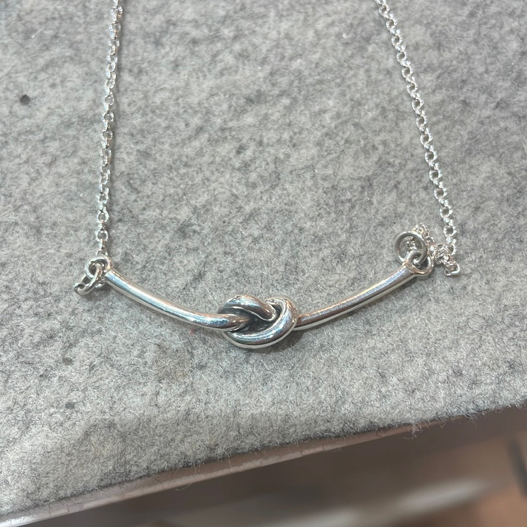 Aran Single Knot Silver Necklace