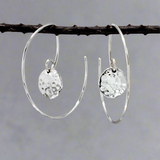 Artemis - Small Hammered Disc Within Hoop Earrings (Reverse Silver Earrings)