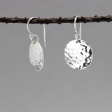 Artemis - Disc Hammered Silver Earrings - Dangle