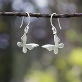 Moíneir - Small Queen Butterfly Silver Earrings - Dangle