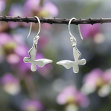 Moíneir - Small Queen Butterfly Silver Earrings - Dangle