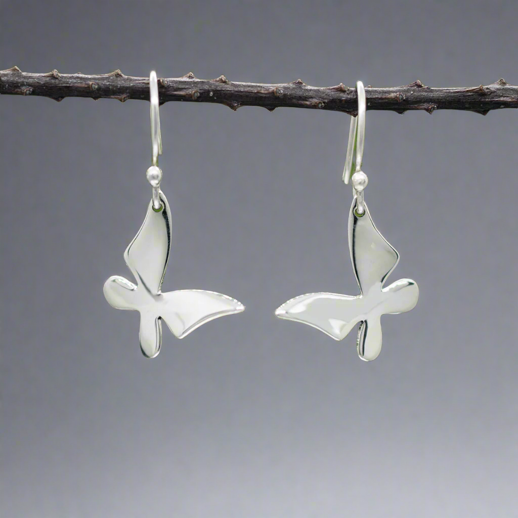 Moíneir - Queen Butterfly Silver Earrings - Dangle