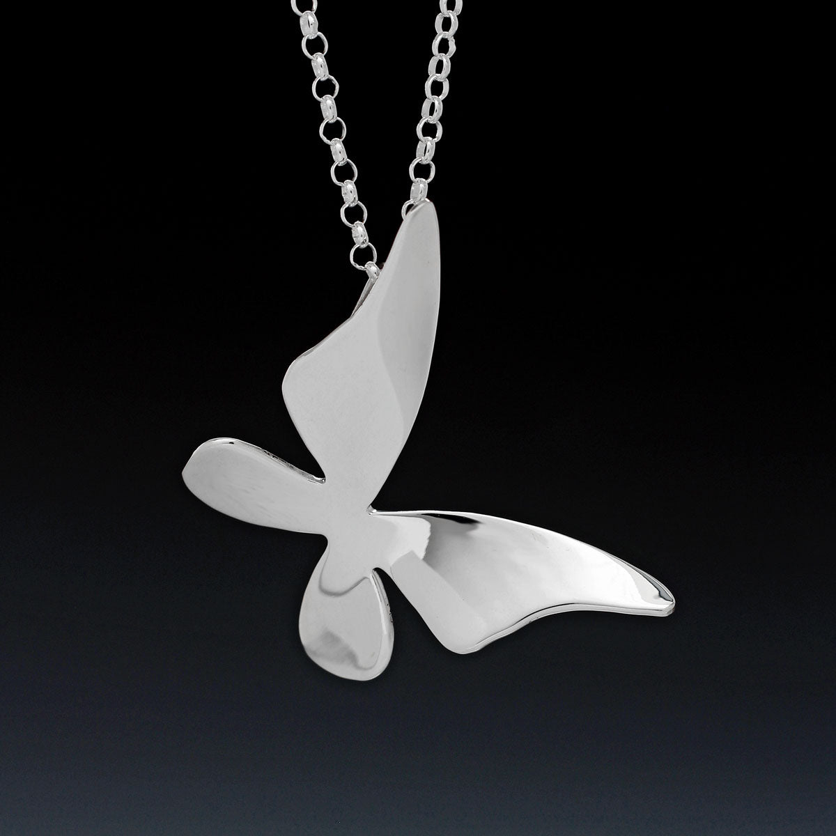 Moíneir - Large Queen Butterfly Silver Pendant