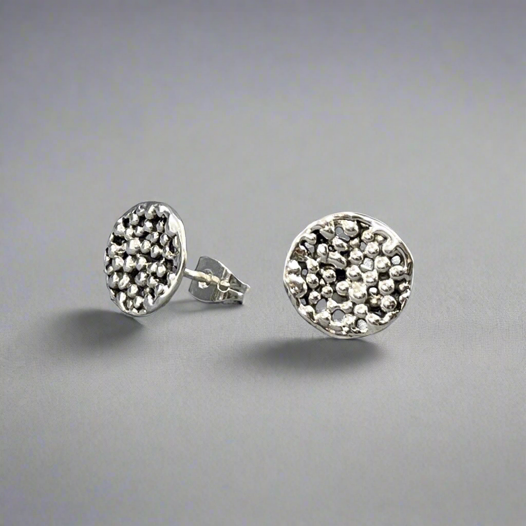 Uisce - Sea Foam Silver Earrings - Stud