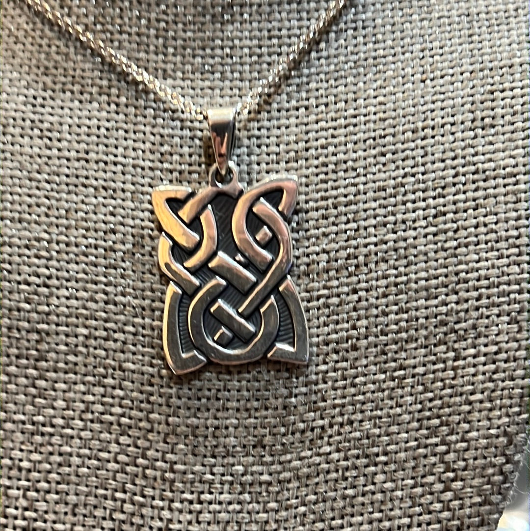 Celtic Interlace Knot Rectangular Pendant