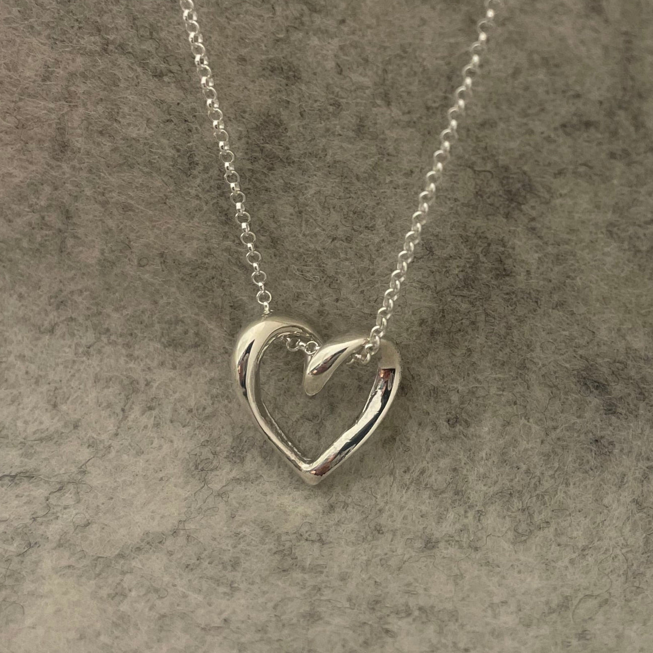 Croí Sculpted Spiral Heart Silver Pendant,Ê Shop affordable, high-quality jewellery in Kinsale, West Cork, Ireland designed by Emilio Sotelo Jewelry