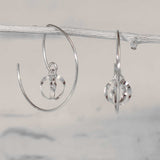 AYA Dew Drop Reverse Silver Hoop Earrings
