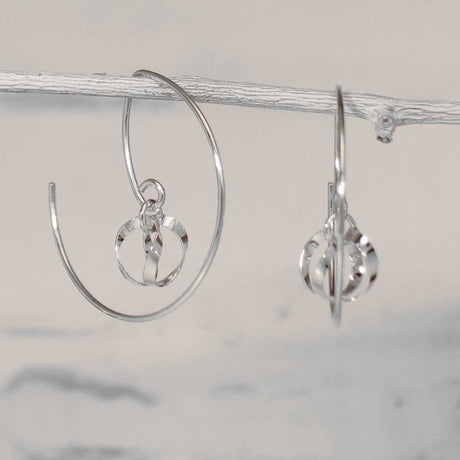 AYA Dew Drop Reverse Silver Hoop Earrings