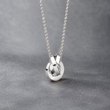 AYA Three-Dimensional Interlocked Circle Silver Pendant