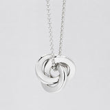 AYA Three-Dimensional Interlocked Circle Silver Pendant
