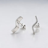 AYA Three-Dimensional S Bar Silver Stud Earrings