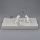 AYA Three-Dimensional S Bar Silver Stud Earrings