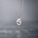 AYA Three-Dimensional Interlocked Circle Silver Pendant