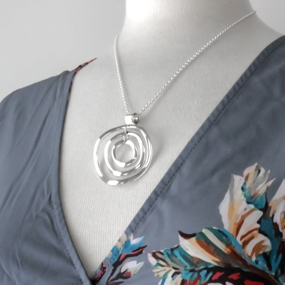 AYA Multi Circle Silver Pendant