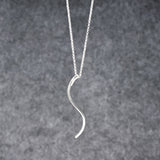 AYA Three-Dimensional S Bar Silver Pendant
