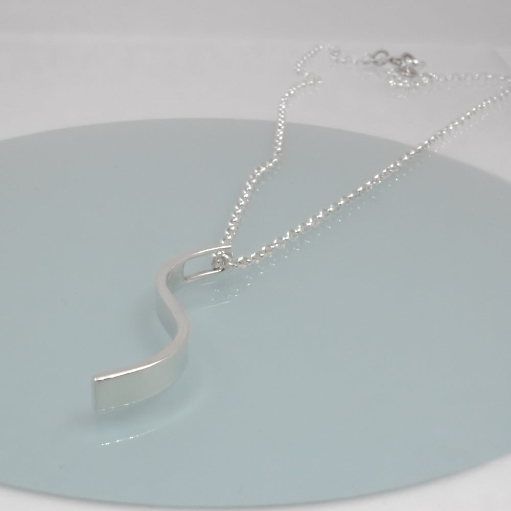AYA Three-Dimensional S Bar Silver Pendant
