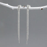 Áine Cylinder with Chains Silver Stud Earrings