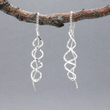 Áine Small Helix Silver Threader Earrings Dangle