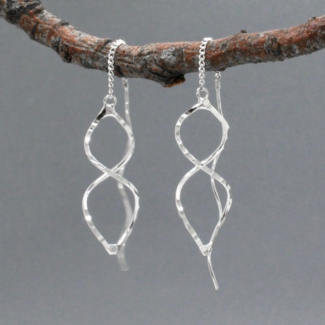 Áine - Large Helix Silver Threader Earrings - Dangle